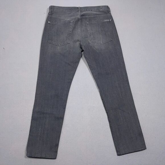7‎ for all Mankind Jeans Mens 31x28 Slimmy Slim Straight Leg Gray Distressed - Picture 10 of 11